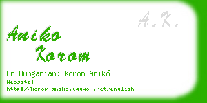 aniko korom business card
