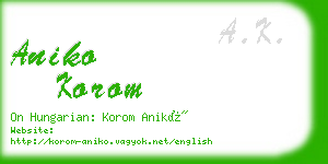 aniko korom business card